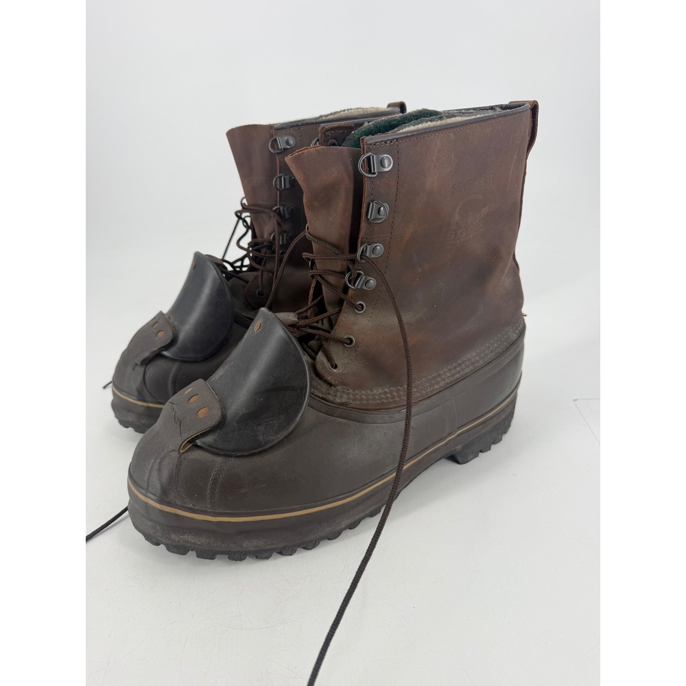Sorel Severn II Boots Mens 12 Brown Leather Steel Toe Metatarsal Guard Vintage